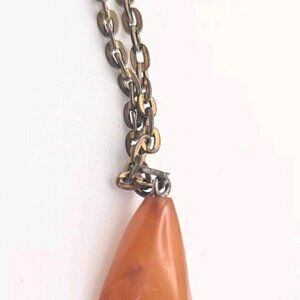 Vintage Carnelian Pendant With Chain